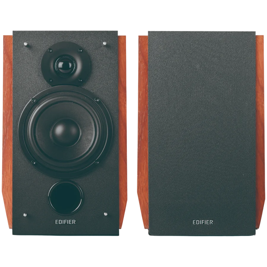 Edifier R1700BTs .0 Bookshelf Speakers, BT V5.1, RCA, 0.75-inch Tweeters, 4-inch Drivers, Sub-Out, 66W (RMS), Control Knobs and Remote Control, Brown