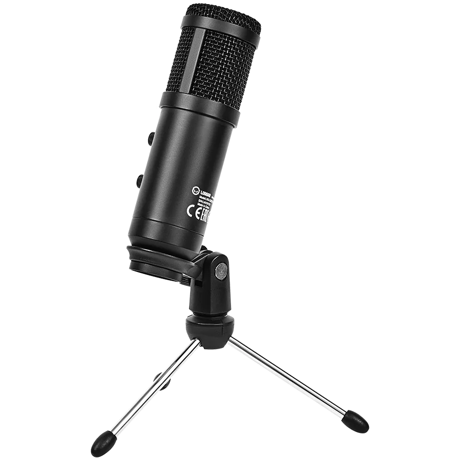 LORGAR Soner 313, Gaming Microphones, Black, USB condenser microphone with Volume Knob & Echo Kob, including 1x Microphone, 1 x 2.5M USB Cable, 1 x Tripod Stand, 1 x User Manual, body size: Φ47.4*158.2*48.1mm, weight: 243.0g