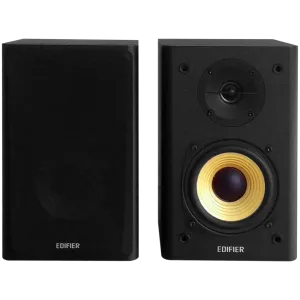 Edifier R1000T4 2.0 Bookshelf Speakers, RCA, 0.5-inch Tweeters, 4-inch Drivers, 24W (RMS), Control Buttons, Black