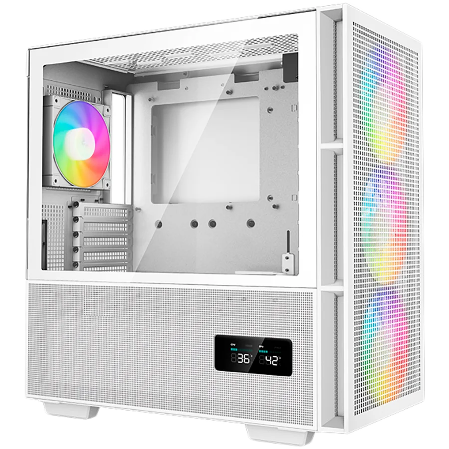 DeepCool CH560 Digital WH, Mid Tower, Mini-ITX/Micro-ATX/ATX/E-ATX, 1xUSB3.0, 1xType-C, 1xAudio, 3x140mm+1x120mm Pre-Installed ARGB Fans, Tempered Glass, Mesh Panels, Dual-Status Digital Display, GPU Support Arm, White, R-CH560-WHAPE4D-G-1 DeepCool CH560 Digital WH, Mid Tower, Mini-ITX/Micro-ATX/ATX/E-ATX, 1xUSB3.0, 1xType-C, 1xAudio, 3x140mm+1x120mm Pre-Installed ARGB Fans, Tempered Glass, Mesh Panels, Dual-Status Digital Display, GPU Support Arm, White, R-CH560-WHAPE4D-G-1