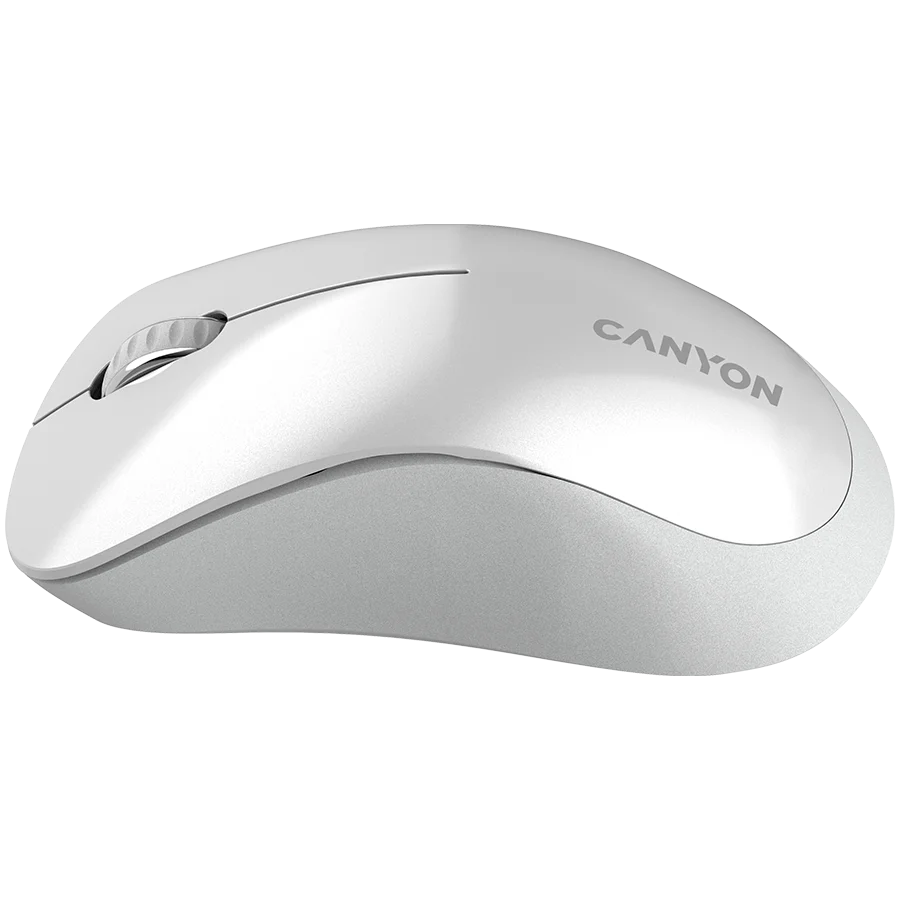 CANYON MW-11, 2.4 GHz  Wireless mouse ,with 3 buttons, DPI 1200, Battery:AAA*2pcs  ,pearl white grey67*109*38mm 0.063kg