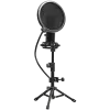 LORGAR Voicer 721, Gaming Microphone, Black, USB condenser microphone with tripod stand, pop filter, including 1 microphone, 1 Height metal tripod, 1 plastic shock mount, 1 windscreen cap, 1,2m metel type-C USB cable, 1 pop filter, 154.6x56.1mm