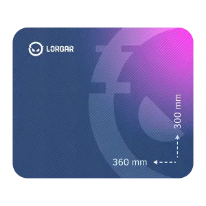 Lorgar Main 133, Gaming mouse pad, High-speed surface, Purple anti-slip rubber base, size: 360mm x 300mm x 3mm, weight 0.2kg