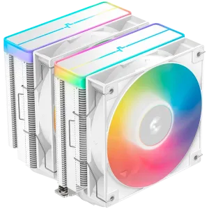 DeepCool AG620 WH ARGB V2, CPU Air Cooler, 2x120mm ARGB PWM Fan, Core Touch Technology 2.0, 6 Heatpipes, White, LGA1851/1700/1200/115x, AMD AM5/AM4, 129x136x161 mm(LxWxH), 2Y, R-AG620-WHAMMN-GJD