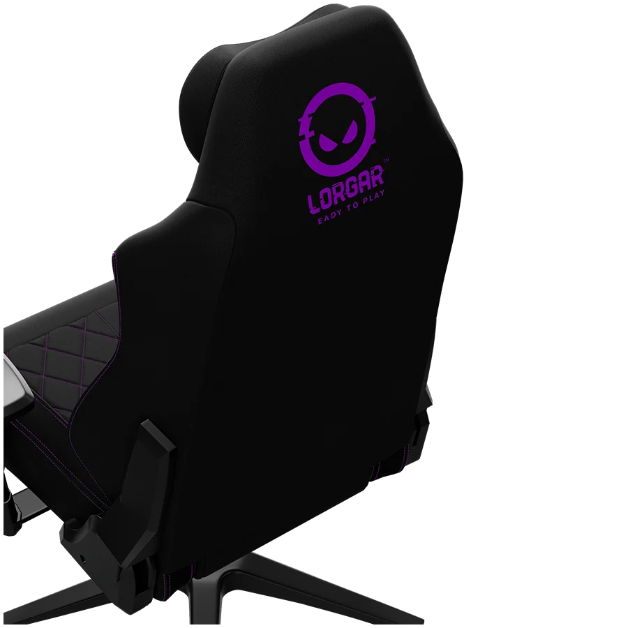 LORGAR CHA41, Ergonomic Gaming Chair Advanced, premium anti-stain fabric, Black/purple