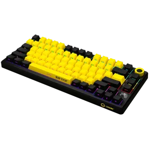 LORGAR KBP7075W, Wireless 75% Mechanical Gaming Keyboard Pro, Black/yellow, EN layout