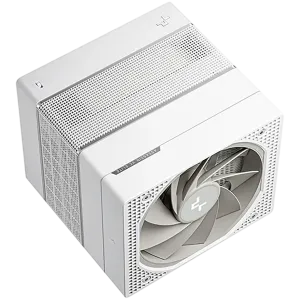 DeepCool ASSASSIN VC ELITE WH, CPU Air Cooler, 1x120mm + 1x140mm FDB Fans, Fan Speed Switch, Vapor Chamber, 7 Heatpipes, White, LGA20xx/1851/1700/1200/115x, AMD AM5/AM4, 144x147x164 mm(LxWxH), R-ASN4-WHNVNN-GJD, 6Y