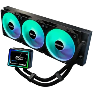 Asrock Challenger 360 Digital, AiO liquid cooler, ARGB, Digital display, 360 mm radiator, AM5, AM4, LGA1851, LGA1700, 90-ACLA36-BAAGA6, Black, 6Y