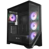 Chassis FC-AR17A-ARGB, 7 slots, 1 x Type C, 2 X USB 3.0, 4 x ARGB, remote, Without PSU, Black