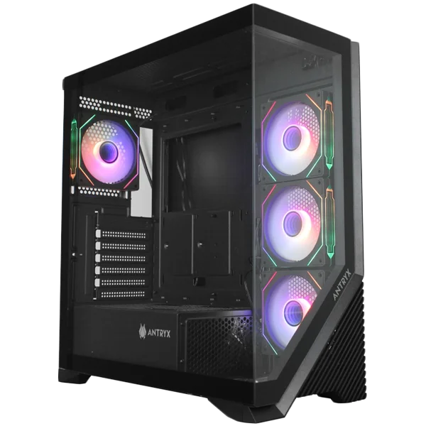 Chassis FC-AR17A-ARGB, 7 slots, 1 x Type C, 2 X USB 3.0, 4 x ARGB, remote, Without PSU, Black