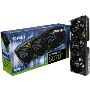 PALIT GeForce RTX 5070 Ti GamingPro-S 16GB GDDR7 256 bit, 1x HDMI 2.1b, 3x DP 2.1b, 3 Fan, 1x 16-pin pwr connector, 750W, 331.9 x 127.1 x 49.7 mm, NE7507T019T2-GB2031U