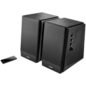 Edifier R1700BT 2.0 Bookshelf Speakers, BT V5.1, RCA, 0.75-inch Tweeters, 4-inch Drivers, 66W (RMS), Control Knobs and Remote Control, Black