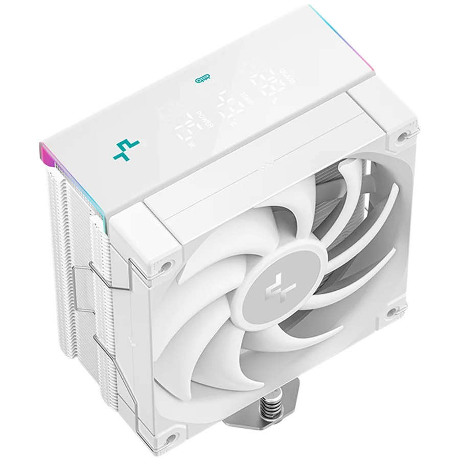 DeepCool AK400 DIGITAL PRO WH, CPU Air Cooler, 1x120mm FT12 SE PWM Fan, Digital Display, ARGB, Core Touch Technology 2.0, 4 Heatpipes, White, LGA1851/1700/1200/115x, AMD AM5/AM4, 126x97x159 mm(LxWxH), 3Y, R-AK400-WHAPMN-G