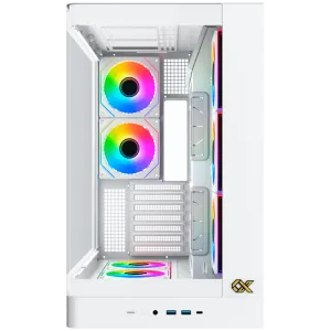 PANO II AIR Arctic EN48524 (WH,EATX,U3x2+Type C,Mesh Top+Curved TG,6PCS H22A WH Reverse & 2PCS H22A WH,ARGB & PWM Remote Control)