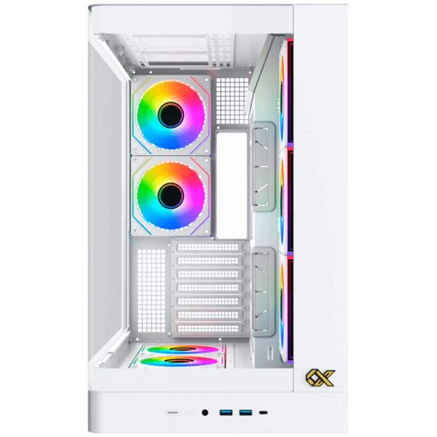 PANO II AIR Arctic EN48524 (WH,EATX,U3x2+Type C,Mesh Top+Curved TG,6PCS H22A WH Reverse & 2PCS H22A WH,ARGB & PWM Remote Control)