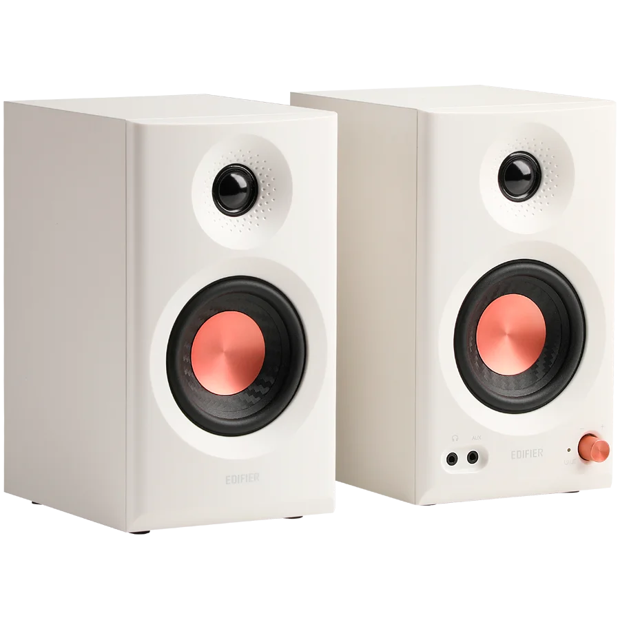 Edifier MR3 Active Studio Monitors, BT V5.4, RCA, AUX, 1-inch Tweeters, 3.5-inch Drivers, 36W (RMS), Tone Control Dials, White Edifier MR3 Active Studio Monitors, BT V5.4, RCA, AUX, 1-inch Tweeters, 3.5-inch Drivers, 36W (RMS), Tone Control Dials, White