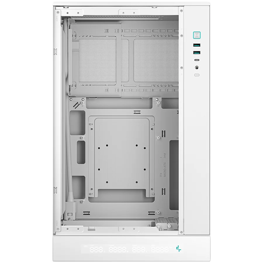 DeepCool CH270 DIGITAL WH, Mini Tower, Mini-ITX/Micro-ATX, 2xUSB3.0, 1xType-C Gen 2, 1xAudio/Mic, Mesh Panel, White, R-CH270-WHNDM0-G-1, 2Y