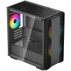 DeepCool CC360 ARGB, Mid Tower, Mini-ITX/Micro-ATX, 1xUSB3.0, 1xUSB2.0, 1xAudio, 3x120mm Pre-Installed ARGB Fans, Tempered Glass, Mesh Panel, Black, R-CC360-BKAPM3-G-1