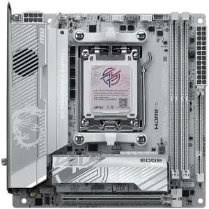 MSI MPG X870I EDGE TI EVO WIFI, mITX, Socket AM5, Dual Channel DDR5 10000+MHz (OC), 1x PCIe x16 slot, 3x M.2 slot, 1x HDMI, 5x USB 3.2 Gen 2, 1x USB 3.2 Gen 2 Type C, 2x USB 40Gbps Type C, Expansion Card, 7.1 HD Audio, 5Gbps LAN, WIFI 7, BT, 3Y