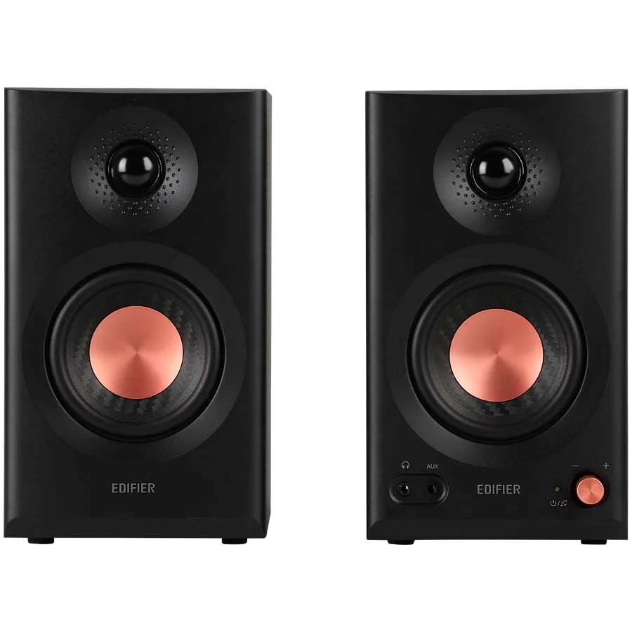 Edifier MR3 Active Studio Monitors, BT V5.4, RCA, AUX, 1-inch Tweeters, 3.5-inch Drivers, 36W (RMS), Tone Control Dials, Black