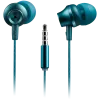 CANYON Stereo earphones with microphone, metallic shell, 1.2M, blue-green