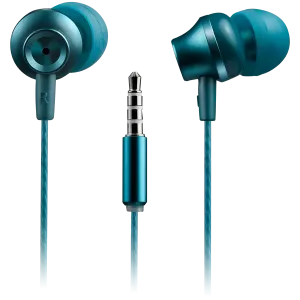 CANYON Stereo earphones with microphone, metallic shell, 1.2M, blue-green