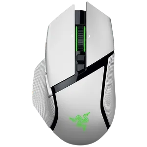 Razer Basilisk V3 Pro 35K, White, Gaming Mouse, HyperSpeed Wireless, Bluetooth, Focus Pro 35K Optical Sensor Gen-2, 35000 DPI, Configurable Razer HyperScroll Tilt Wheel, Up to 140 Hours on Razer™ HyperSpeed Wireless