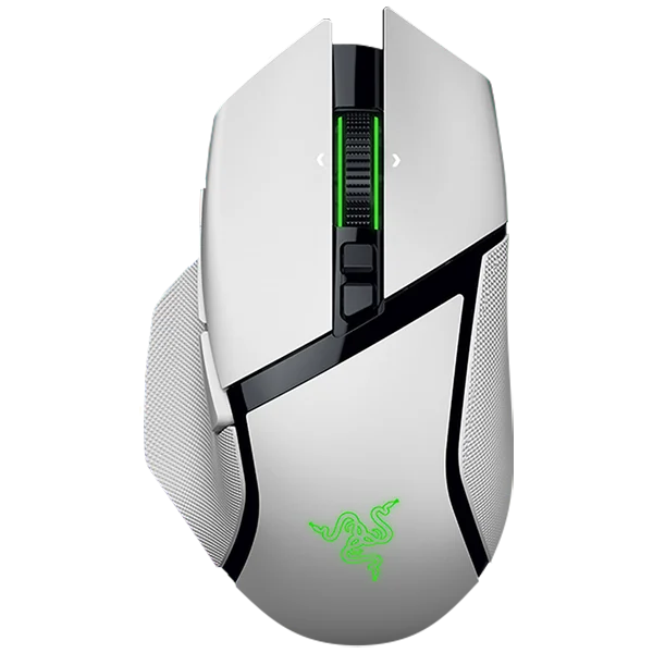 Razer Basilisk V3 Pro 35K, White, Gaming Mouse, HyperSpeed Wireless, Bluetooth, Focus Pro 35K Optical Sensor Gen-2, 35000 DPI, Configurable Razer HyperScroll Tilt Wheel, Up to 140 Hours on Razer™ HyperSpeed Wireless