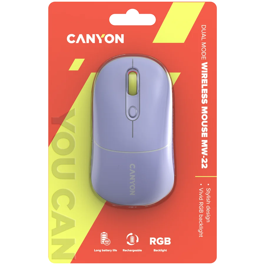 CANYON mouse MW-22 2in1 BT/ Wireless Lavender