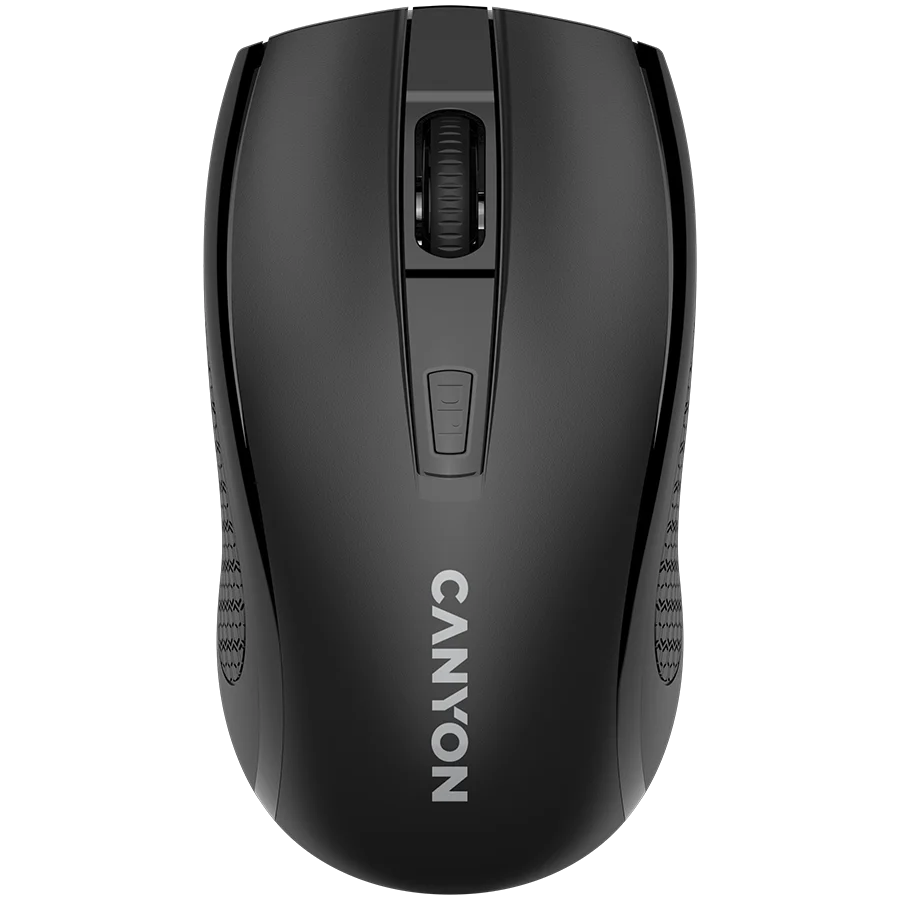 CANYON MW-7, 2.4Ghz wireless mouse, 6 buttons, DPI 800/1200/1600, with 1 AA battery ,size 110*60*37mm,58g,black