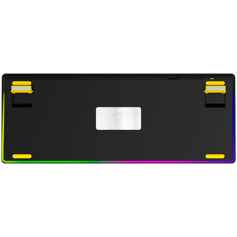 LORGAR KBP70TKLW, Wireless TKL Mechanical Gaming Keyboard Pro, Black/yellow, EN layout LORGAR KBP70TKLW, Wireless TKL Mechanical Gaming Keyboard Pro, Black/yellow, EN layout