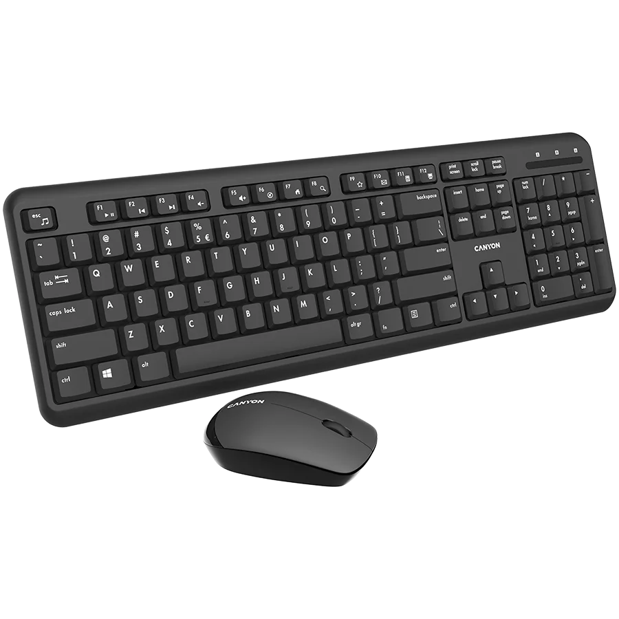 CANYON SET-W20 EN/BG Keyboard+Mouse Velvet Wireless Black