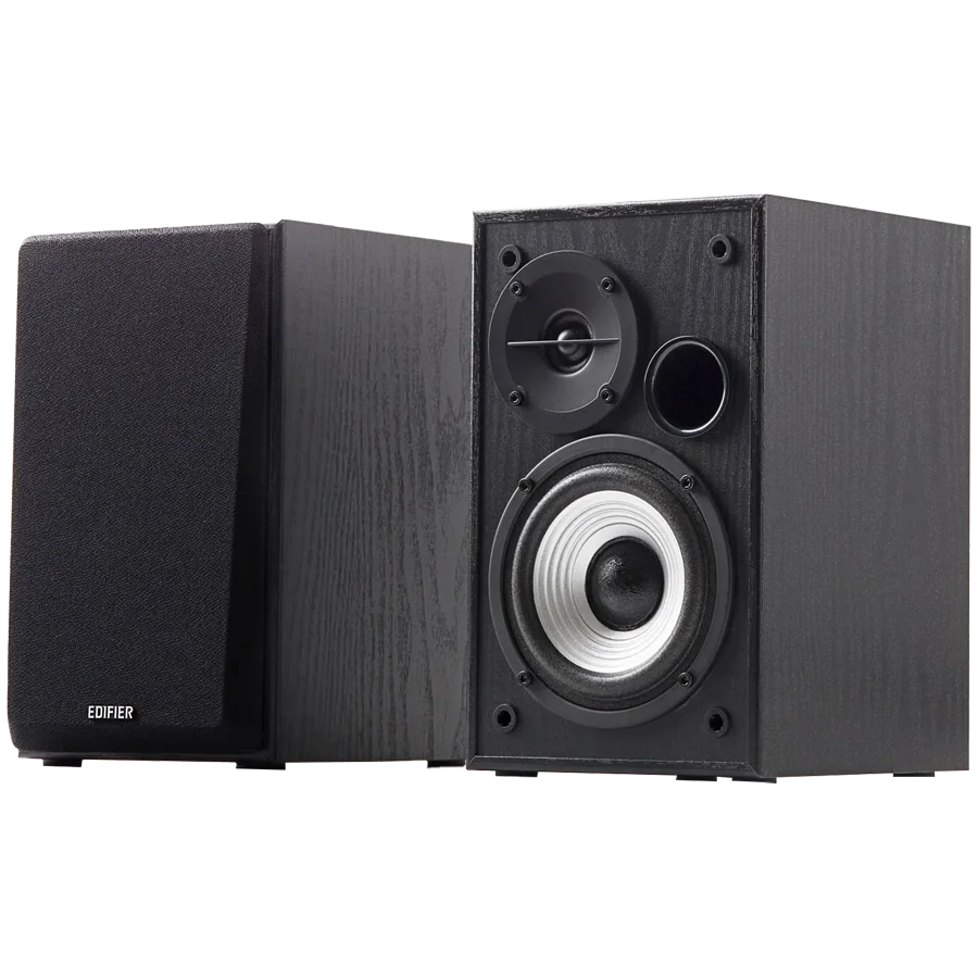 Edifier R980T 2.0 Bookshelf Speakers, Dual RCA and 3.5mm headphone output, 0.5-inch Tweeters, 4-inch Bass Drivers, 24W (RMS), Black