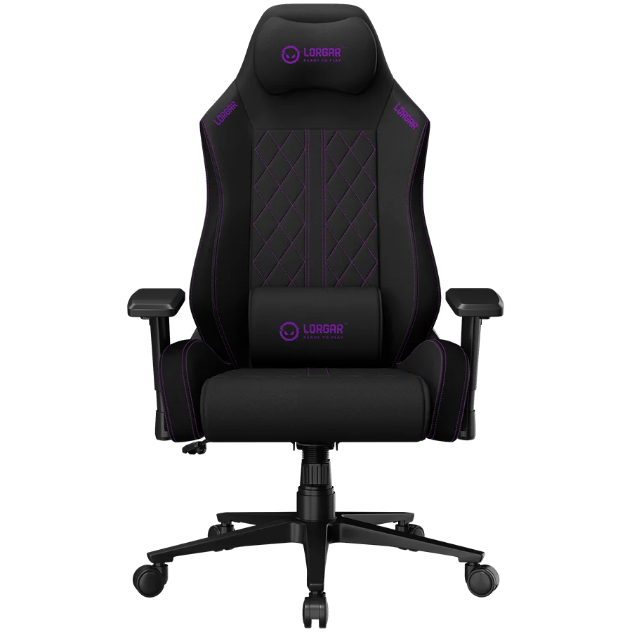 LORGAR CHA41, Ergonomic Gaming Chair Advanced, premium anti-stain fabric, Black/purple