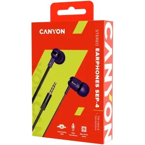 CANYON headphones SEP-4 Mic Flat 1.2m Violet
