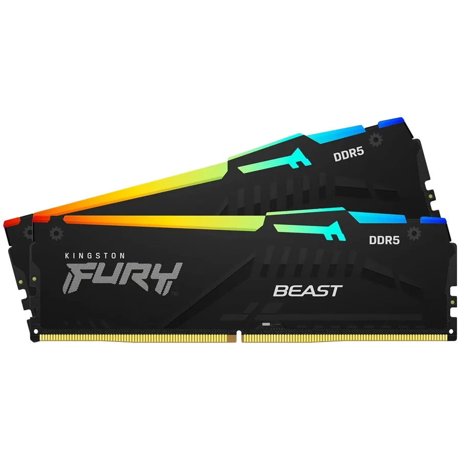 Kingston DRAM 16GB 5600MT/s DDR5 CL40 DIMM (Kit of 2) FURY Beast RGB XMP