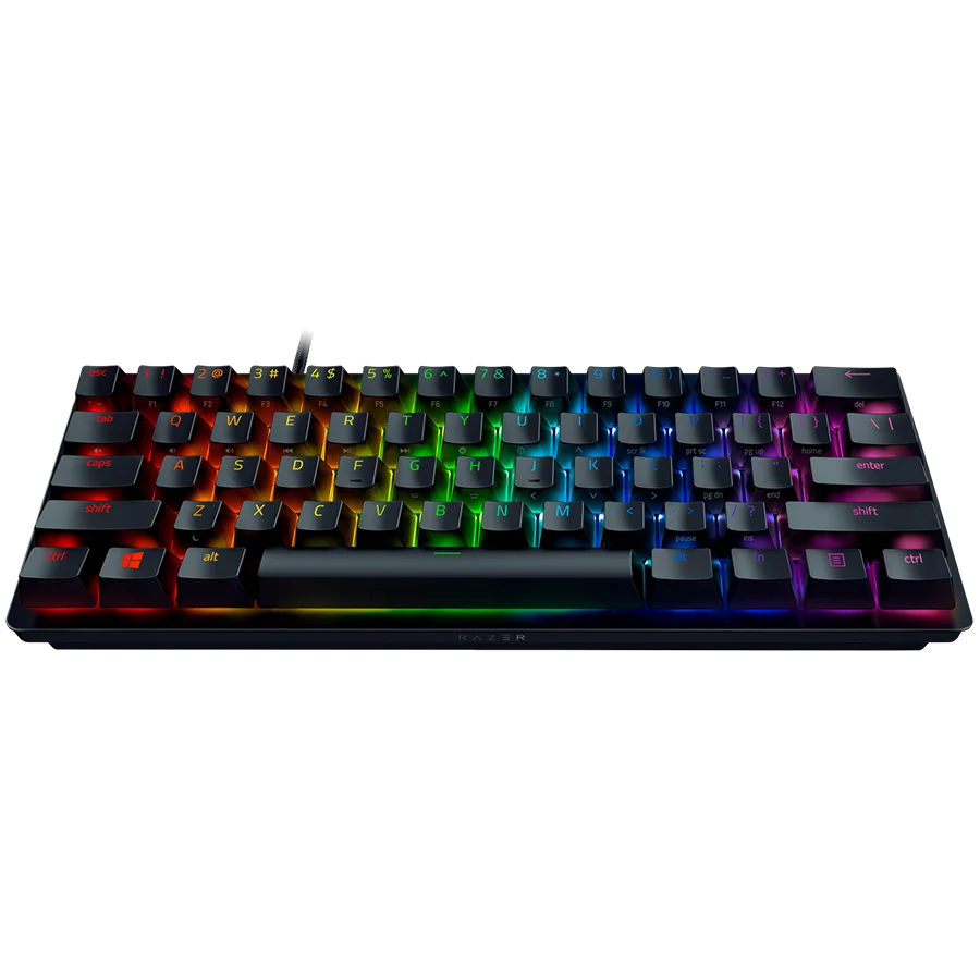Huntsman V3 Pro Mini - US Layout, Gaming Keyboard, Analog Optical Switch Gen-2, 60% size, Razer Chroma™ RGB, Detachable Type C Cable, Doubleshot PBT Keycaps, 5052 Brushed Aluminum Alloy Top Case, Rapid Trigger Mode, Analog Input