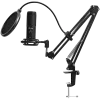 LORGAR Voicer 931, Gaming Microphone, Black, USB condenser microphone with boom arm stand, pop filter, tripod stand. including 1* microphone, 1*Boom Arm Stand with C-clamp, 1*shock mount, 1*pop filter, 1*windscreen cap, 1*2.5m type-C USB cable, 1* Extra t