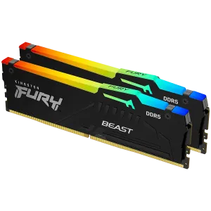 Kingston DRAM 32GB 5200MT/s DDR5 CL40 DIMM (Kit of 2) FURY Beast RGB XMP