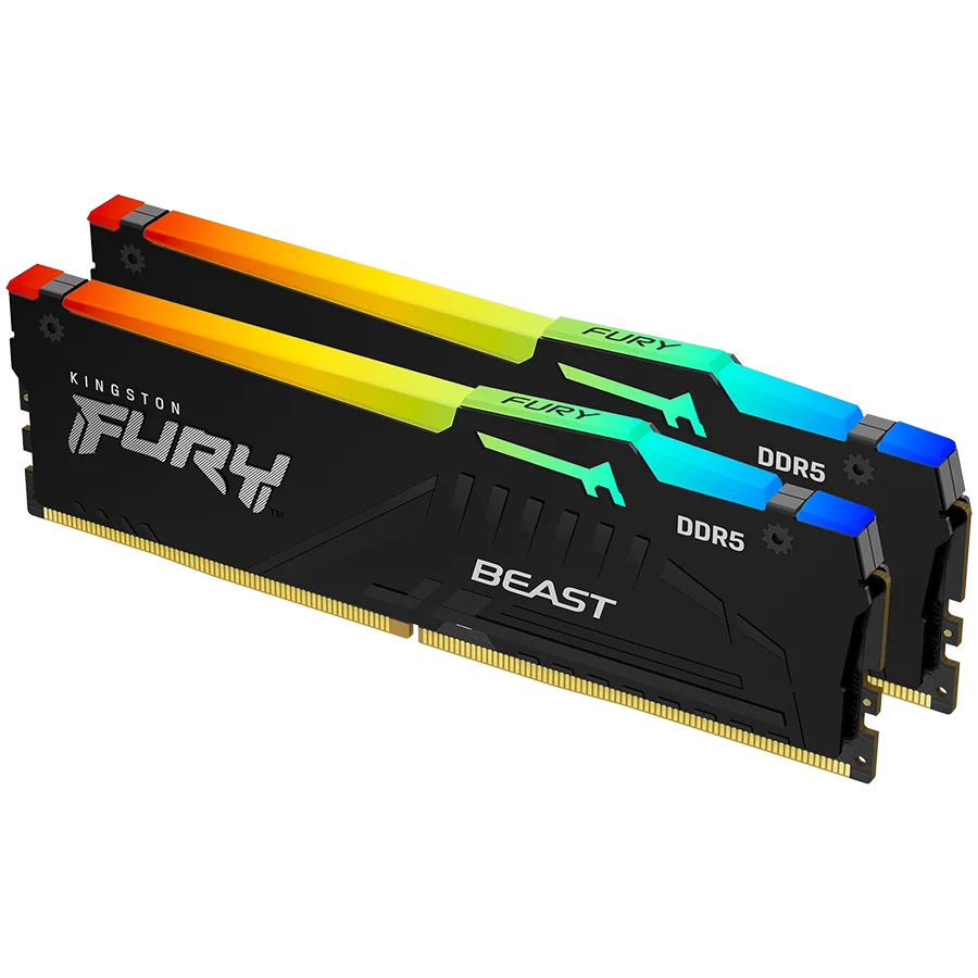 Kingston DRAM 32GB 5200MT/s DDR5 CL40 DIMM (Kit of 2) FURY Beast RGB XMP
