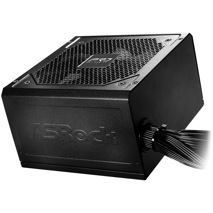 Asrock PRO-850G, 850W, 80 Plus GOLD, Non Modular PSU, 1x EPS 12V CPU(4+4pin), 2x PCIe (6+2pin), 2x 4-pin connectors, 4x SATA, OCP, SCP, OVP, UVP, OTP, OPP protections, 120 mm Fan, ATX 3.1, 3Y warranty