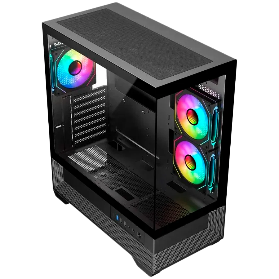 Chassis V-GAMING DARK REAPER VG-DR3F USB3.0 USB2.0 Type C without PSU Black