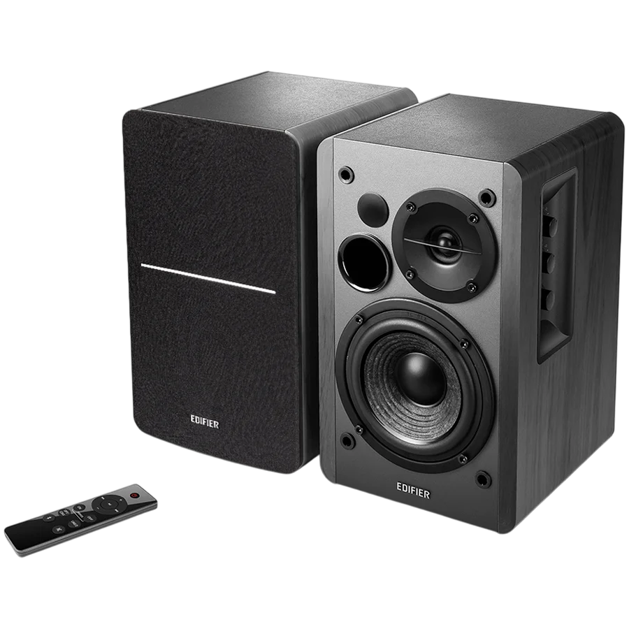Edifier R1280DBs 2.0 Bookshelf Speakers, BT V5.1, Optical, Coaxial, RCA, 0.5-inch Tweeters, 4-inch Drivers, Sub-Out, 42W (RMS), Control Knobs and Remote Control, Black Edifier R1280DBs 2.0 Bookshelf Speakers, BT V5.1, Optical, Coaxial, RCA, 0.5-inch Tweeters, 4-inch Drivers, Sub-Out, 42W (RMS), Control Knobs and Remote Control, Black