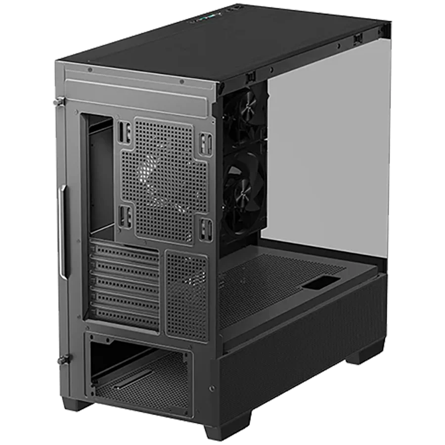 DeepCool CG380-3F, Mid Tower, Mini-ITX/Micro-ATX(Rear Connector), 2xUSB3.0, 1xUSB Type-C, 1xAudio, 3x120mm Pre-Installed ARGB Fans, Tempered Glass, Mesh Panel, Black, R-CG380-BKAGM3-G