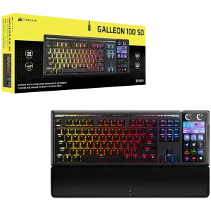 CORSAIR GALLEON 100 SD RGB Mechanical Gaming Keyboard, Backlit RGB LED, CORSAIR MLX Pulse, Black, Black PBT Keycaps