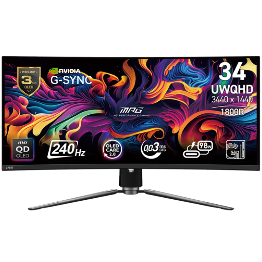 MSI MPG 341CQPX QD-OLED Gaming Monitor, 34.18