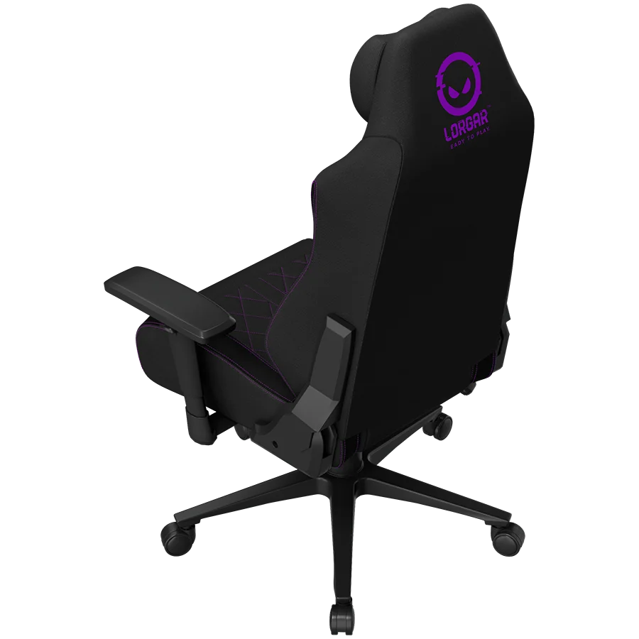LORGAR CHA41, Ergonomic Gaming Chair Advanced, premium anti-stain fabric, Black/purple