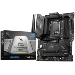 MSI MAG B760 TOMAHAWK WIFI, ATX, Socket 1700, Dual Channel DDR5 7000+(OC)MHz, 2x PCIe x16 slots, 3x M.2 slots, 1x HDMI, 1x DP, 1x USB 3.2 Gen 2x2 Type-C, 4x USB 3.2 Gen 2, 4x USB 2.0, 7.1 HD Audio, 2.5Gbps LAN, WI-FI 6E, BT, 3Y
