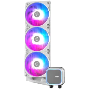 MSI MAG CORELIQUID A13 360 WHITE, 3x120mm Pre-installed ARGB Daisy Chain Fans, Replacable Top Cover, Copper Base Intel LGA 1700/1851, AMD AM5/AM4, 3Y Warranty