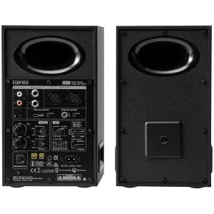 Edifier MR5 Active Studio Monitors (Tri-amped), BT V6.0, Balanced XLR, Balanced TRS, RCA and AUX, with headphone output, 5-inch woofers, 3.75-inch mid-range drivers, and 1-inch silk dome tweeters, 110W (RMS), Room Acoustic Compensation, Black